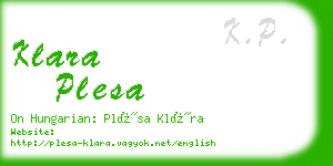 klara plesa business card